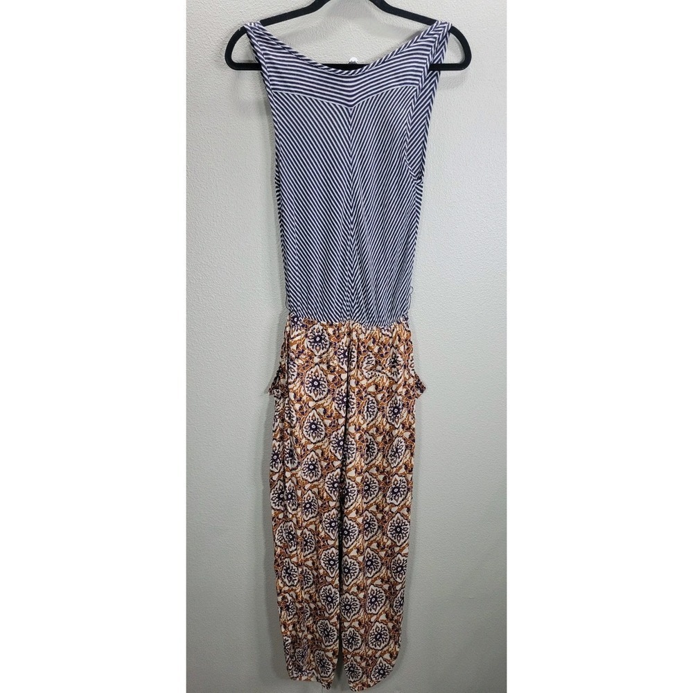 Lilka Anthropologie Petite Jumpsuit MP Boho Print Striped Sleeveless Pockets